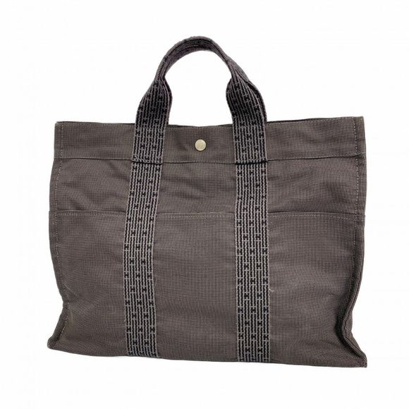 Hermès Air Line MM Tote Bag Gray Canvas with Silver Hardware  Men's Women's Unis - Picture 1 of 10